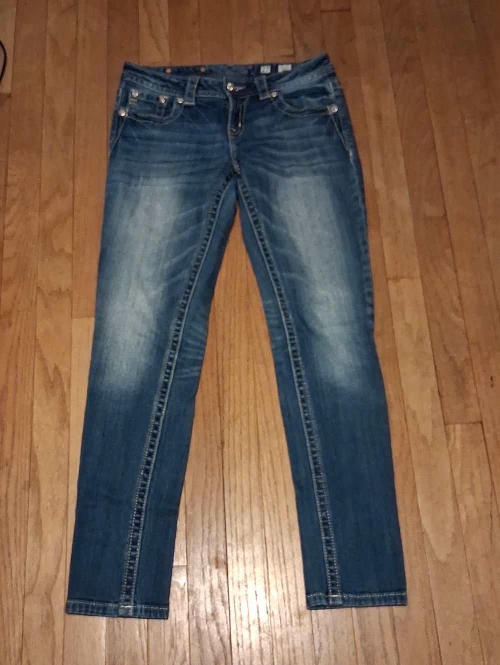 miss me jeans mid rise skinny pants 27 womens 4 ankle stretch denim embellished